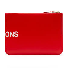Comme Des Garçons Huge Logo Wallet In Red