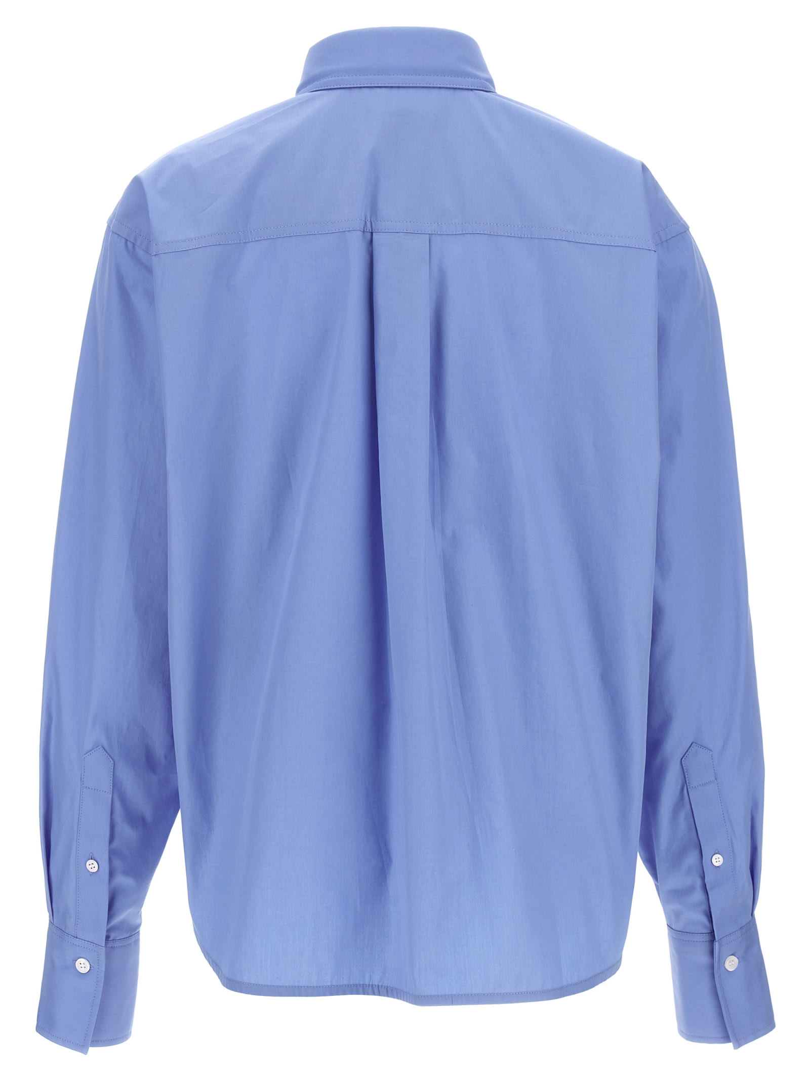 Victoria Beckham Shirt Cropped Long Sleeves In Azure