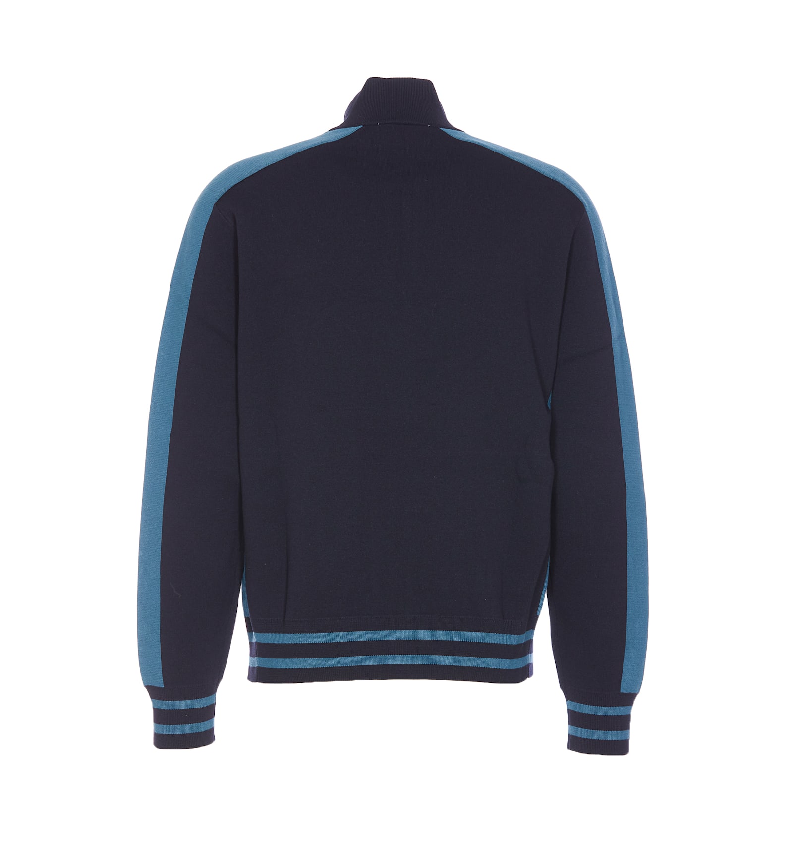 Shop Maison Kitsuné Flash Fox Zipped Cardigan In Blue