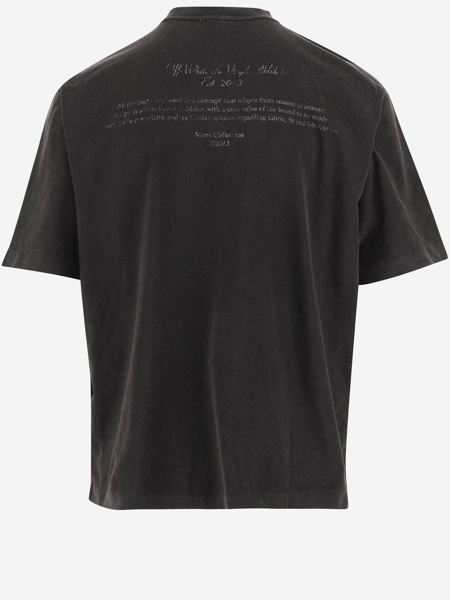 Shop Off-white Cotton T-shirt With Graphic Print In Black