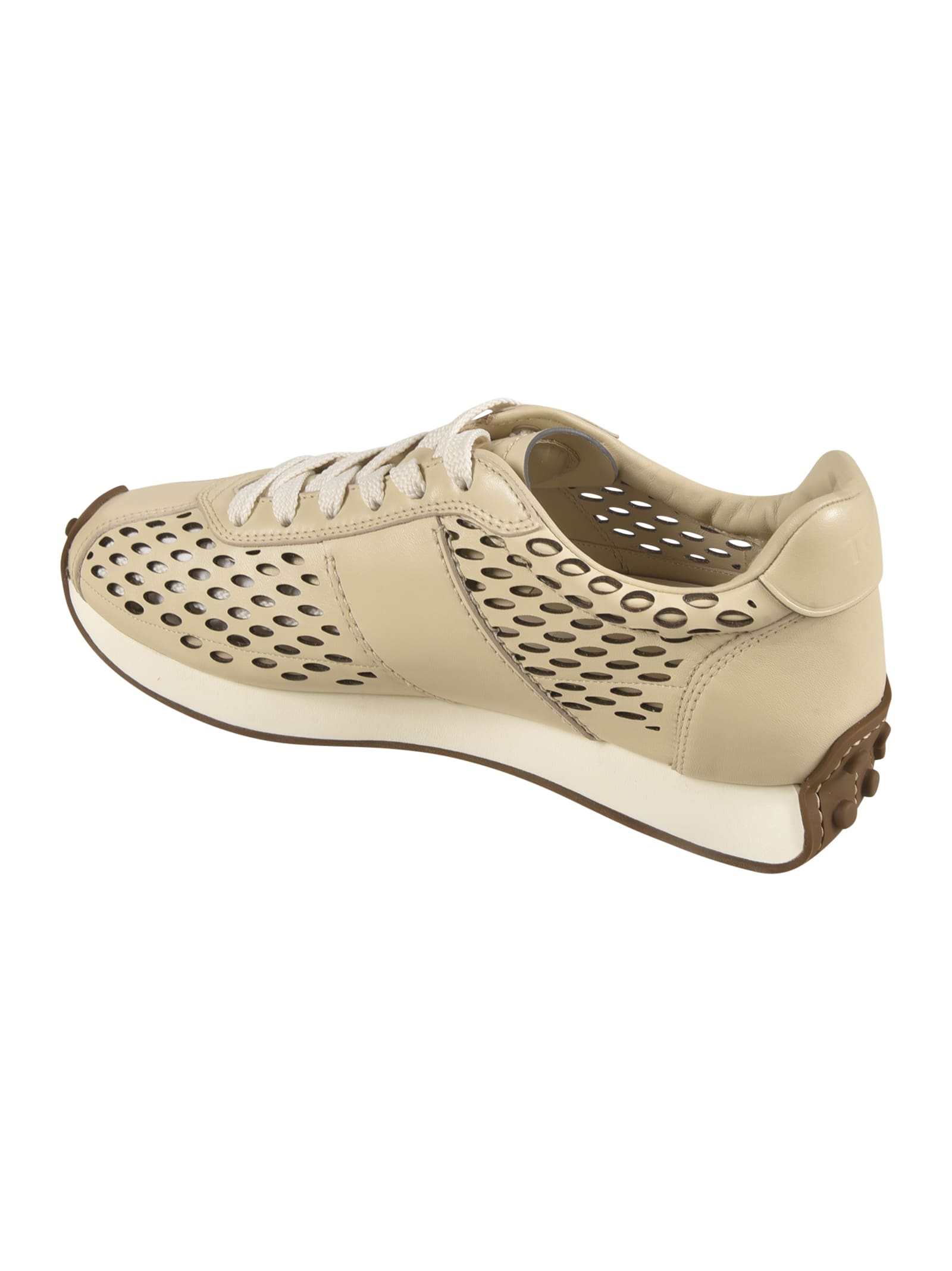 Tod's Active 26l Laser Hole Sneakers In Stucco