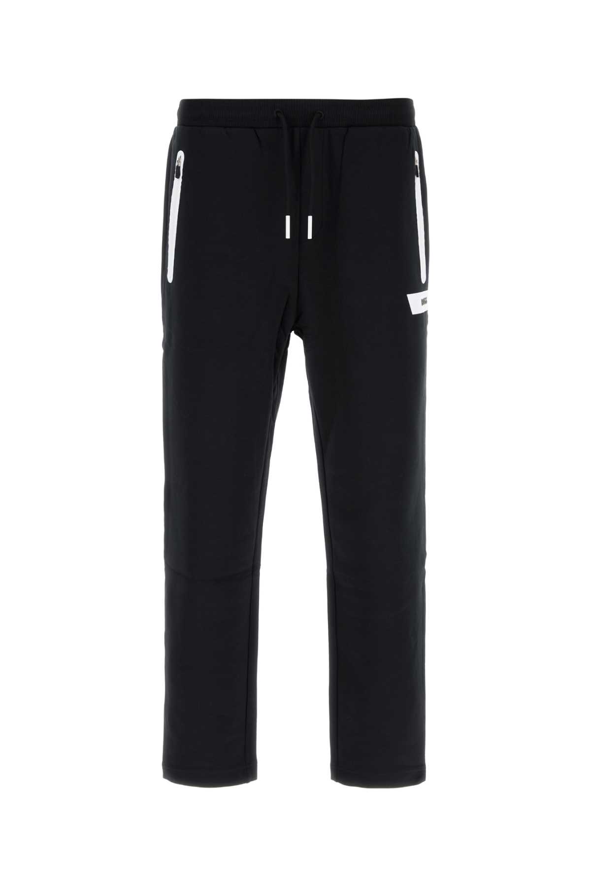 Black Stretch Cotton Joggers