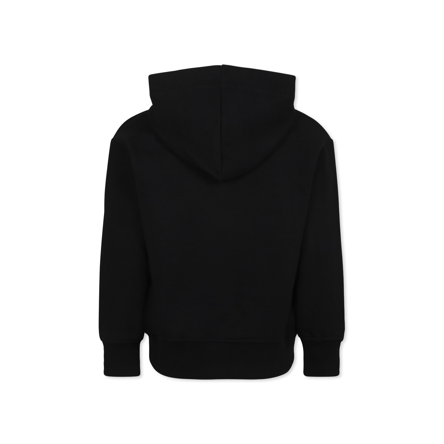 Msgm Black Sweatshirt For Kids With Logo In Black