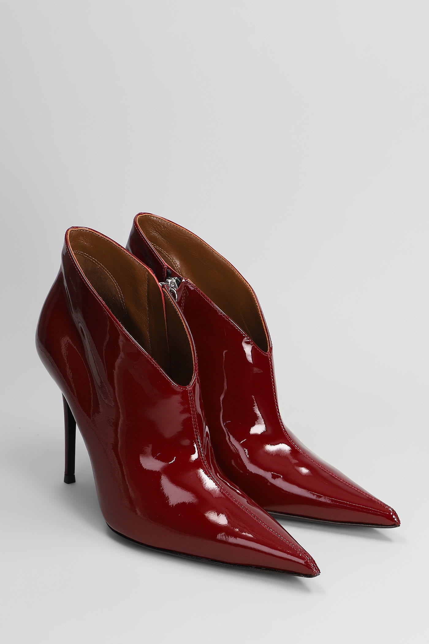 Giuseppe Zanotti Raquel 105 High Heels Ankle Boots In Bordeaux Patent Leather In Burgundy