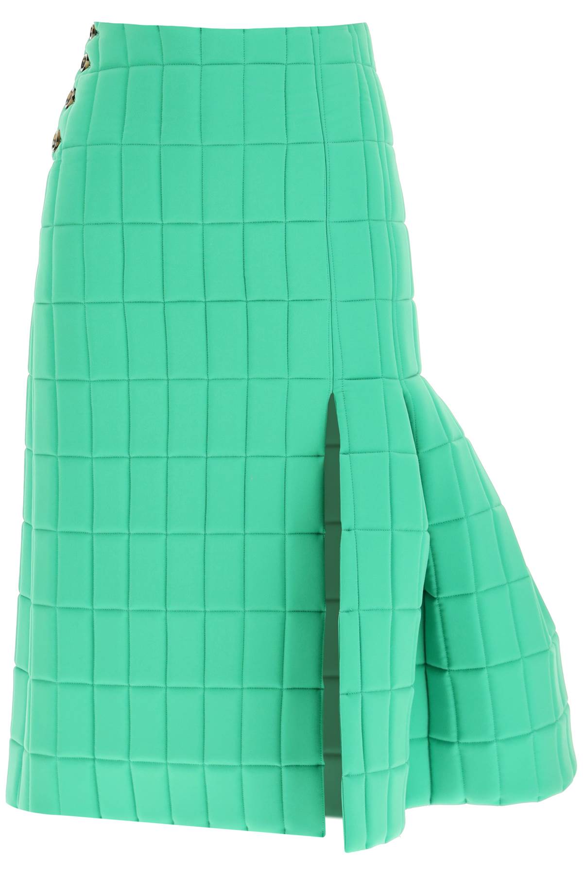 A.W.A.K.E. Mode Quilted Skirt With Side Pleated Detail