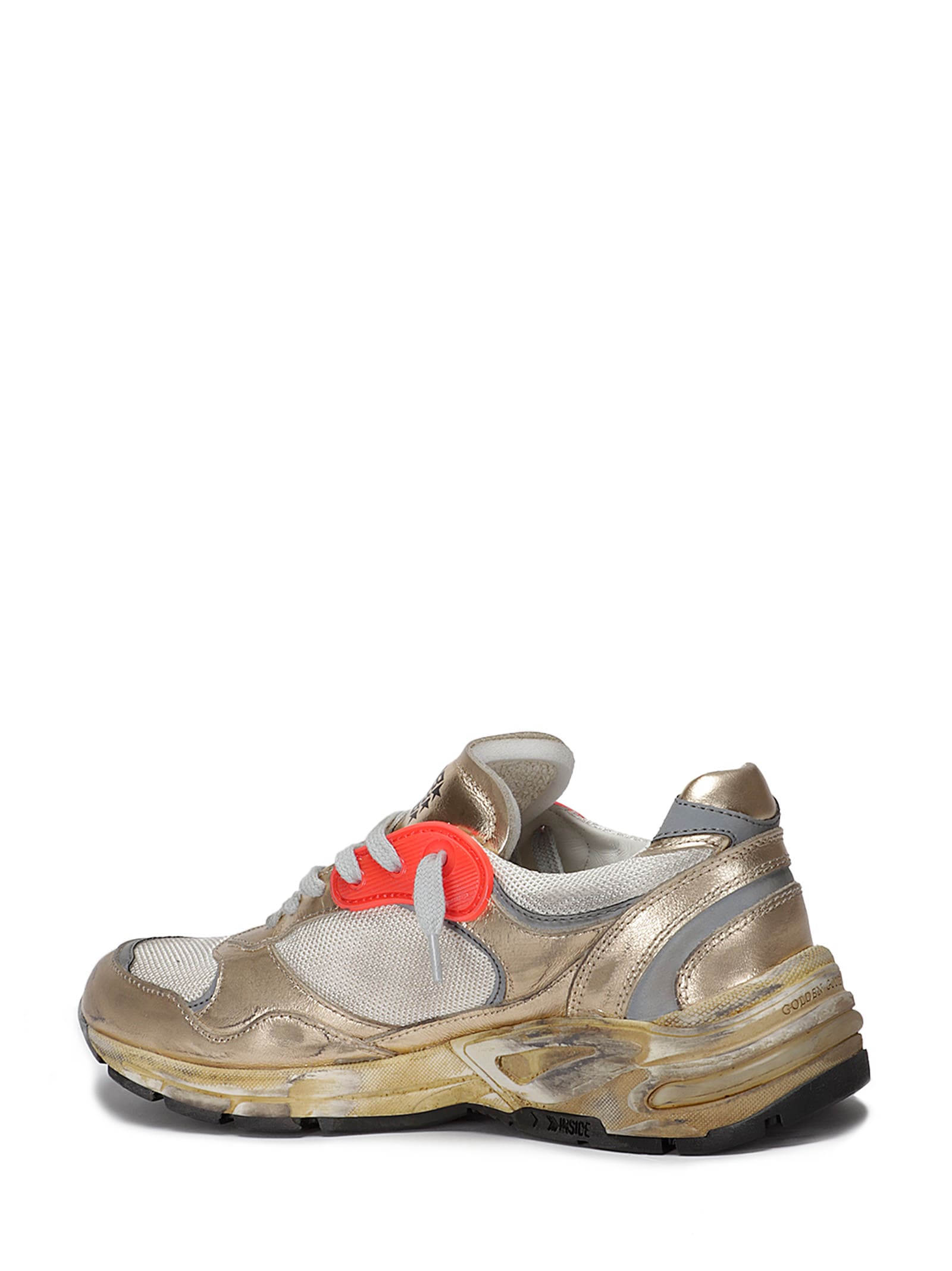 Golden Goose Vintage-finish Golden Leather Sneakers In Green