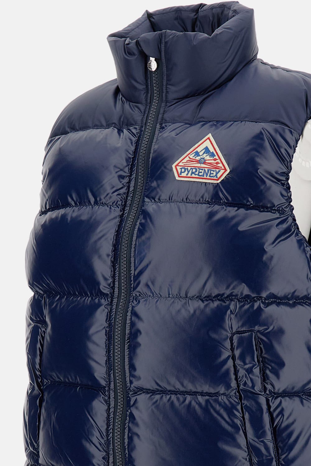 Pyrenex Sleeveless Puffer Jacket High Collar In Blue