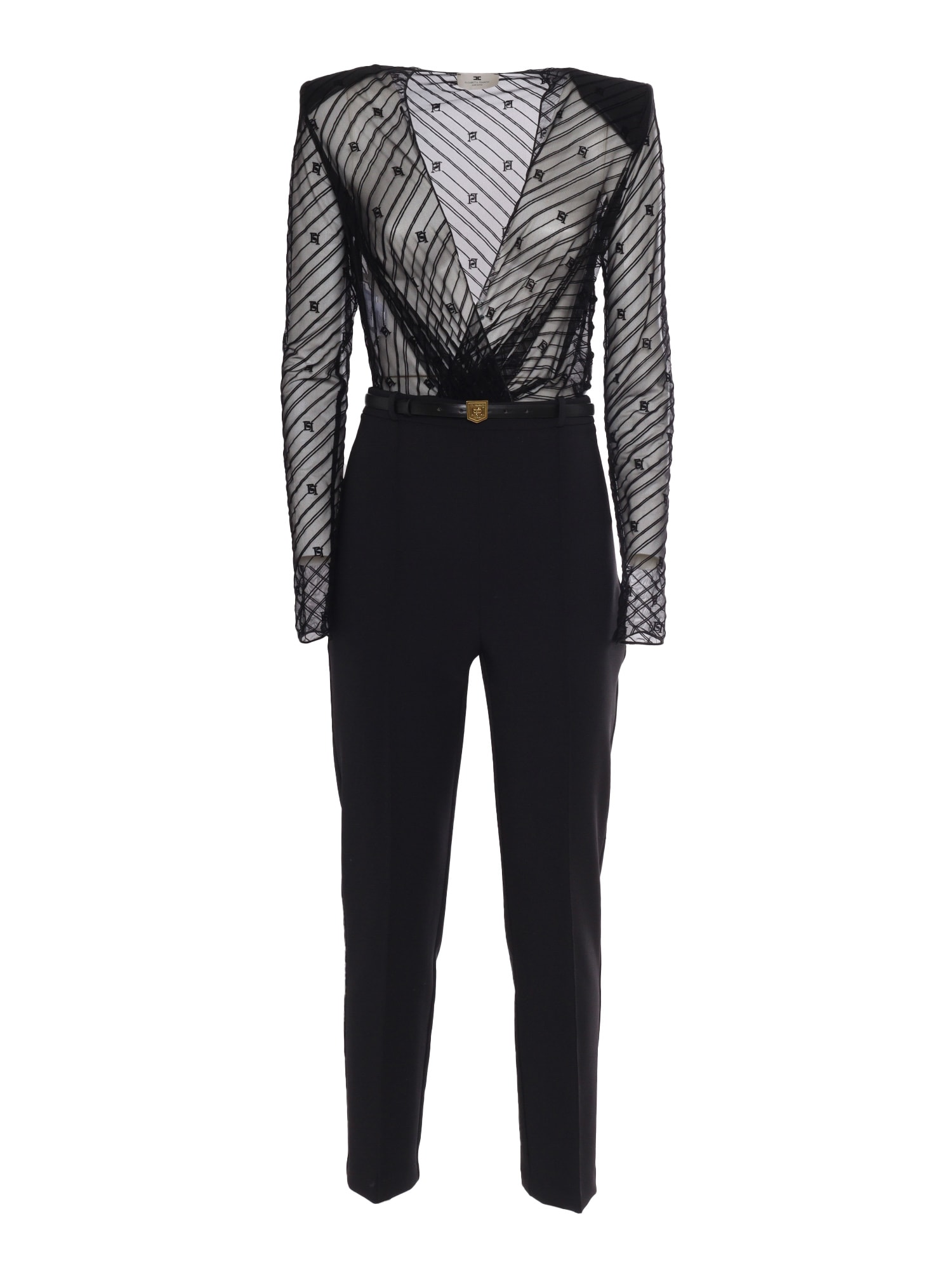 Shop Elisabetta Franchi Jumpsuit In Black