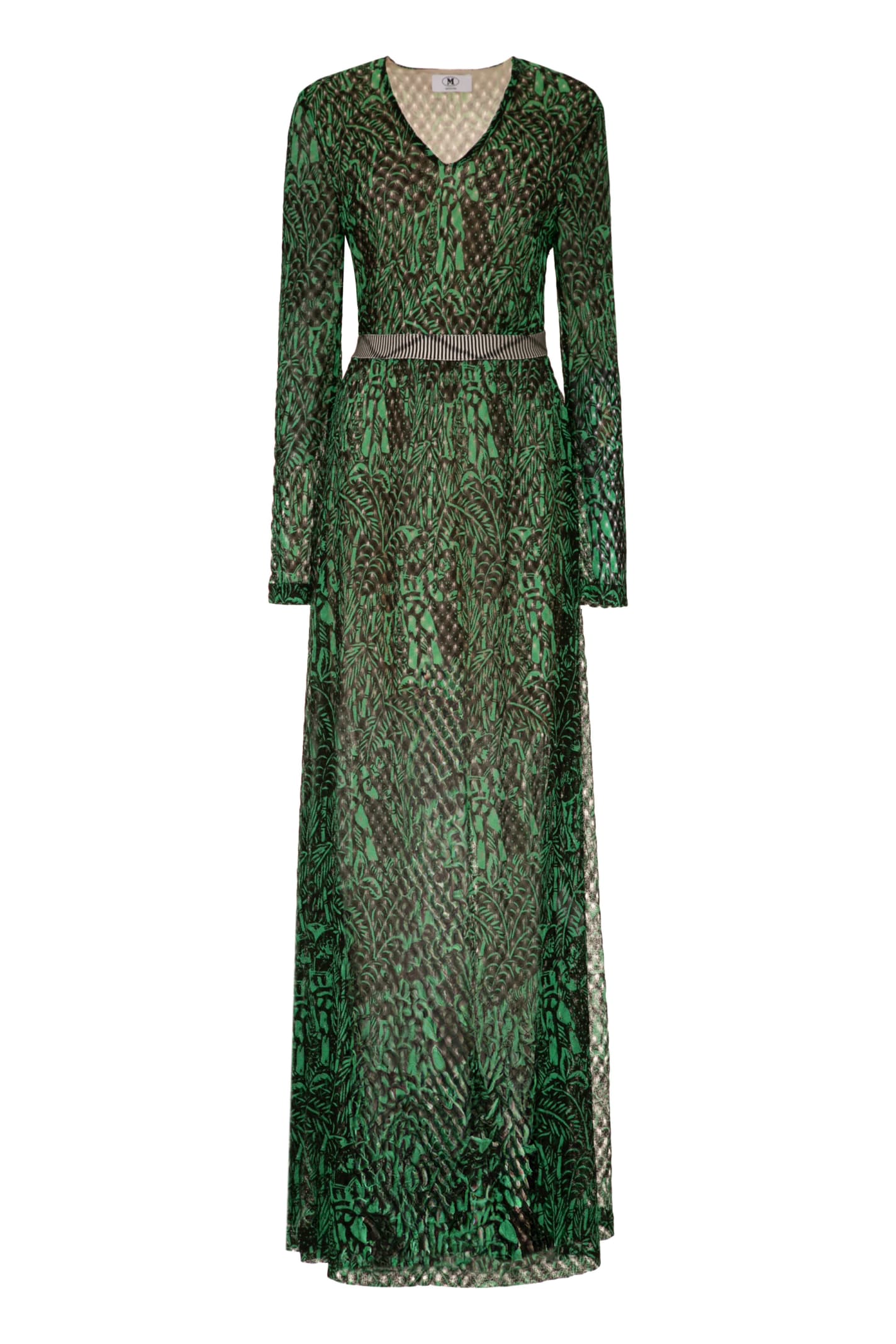 Missoni Knitted Long Dress In Green