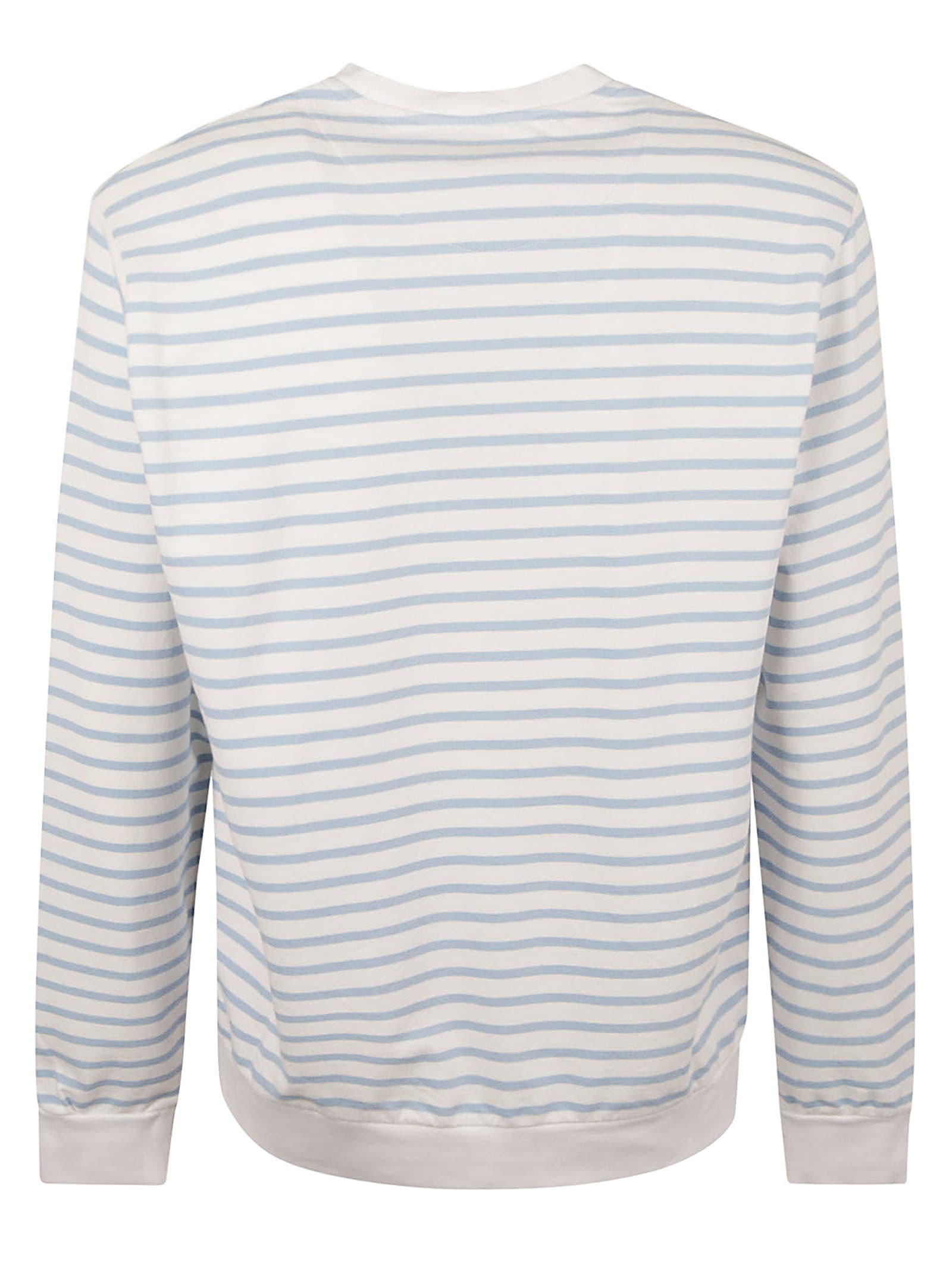 Shop Vilebrequin Logo Detail Striped Sweatshirt In White