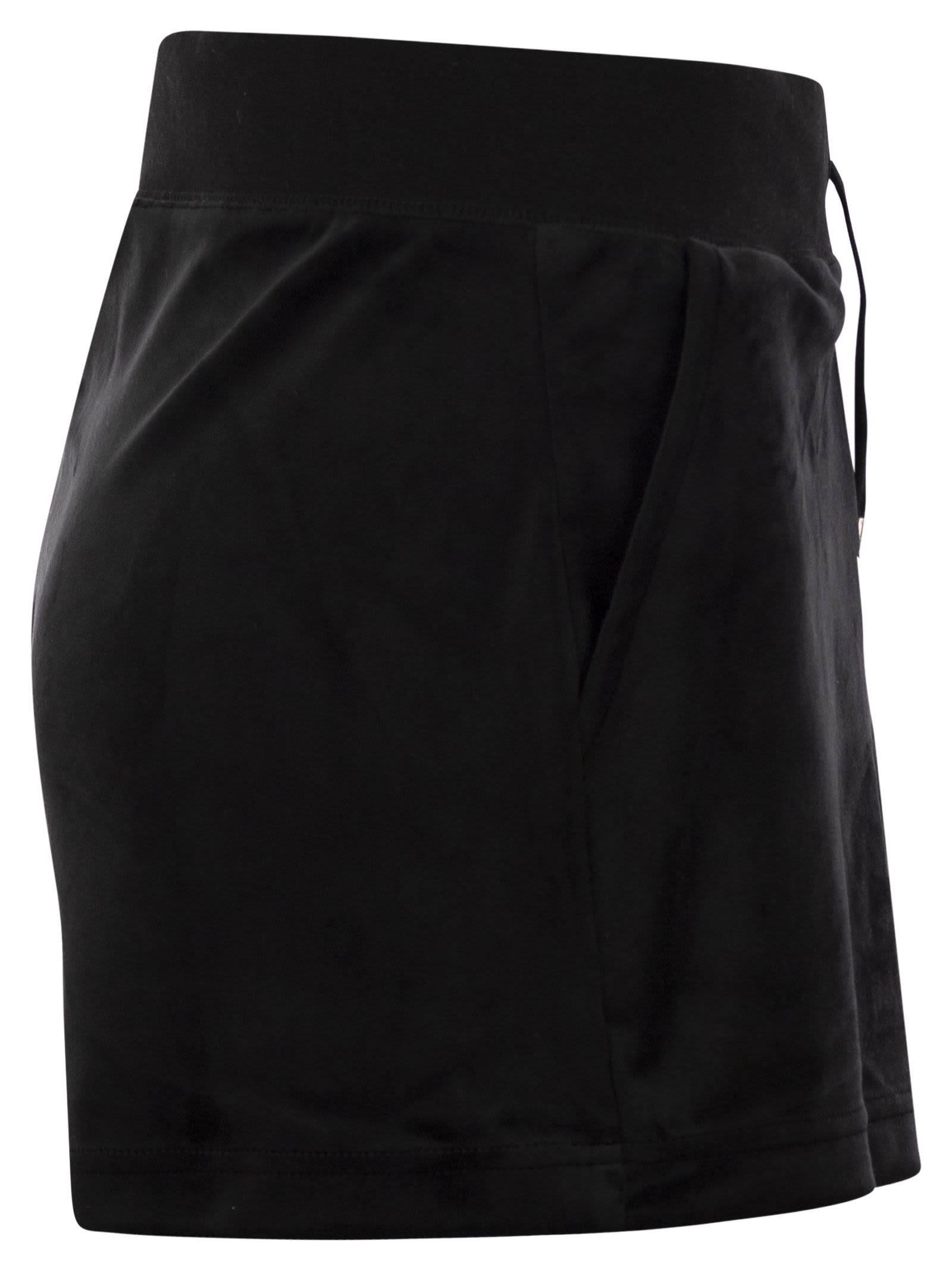 Shop Juicy Couture Velour Shorts In Black