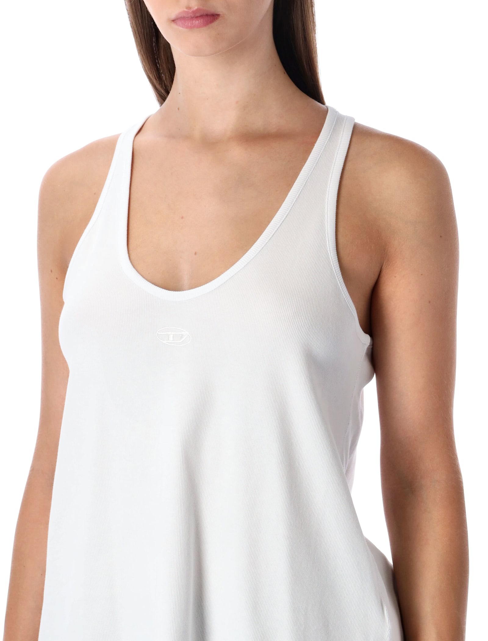 Diesel White Organic Cotton Tank Top In White