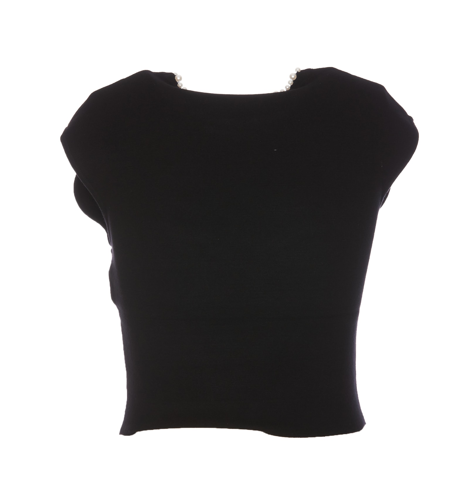 Shop Liu •jo Short Sleeves Sweater In Black