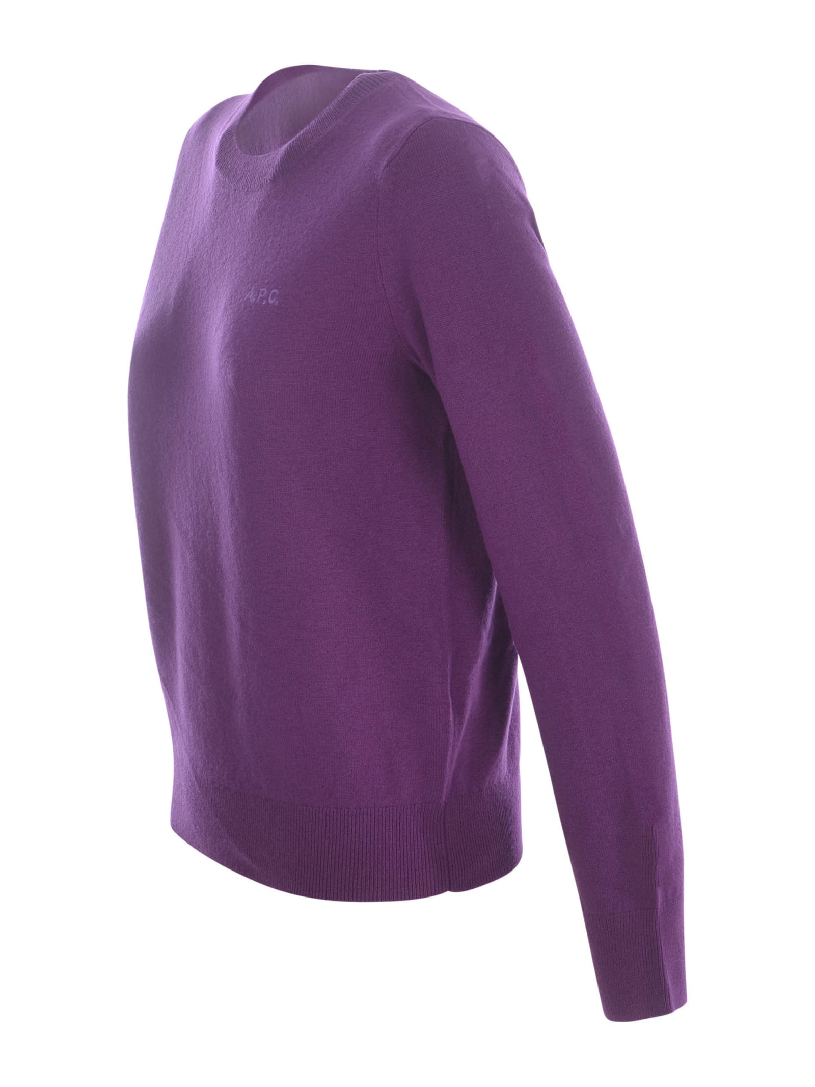 Shop Apc Shirt A.p.c. Nina In Virgin Wool In Purple