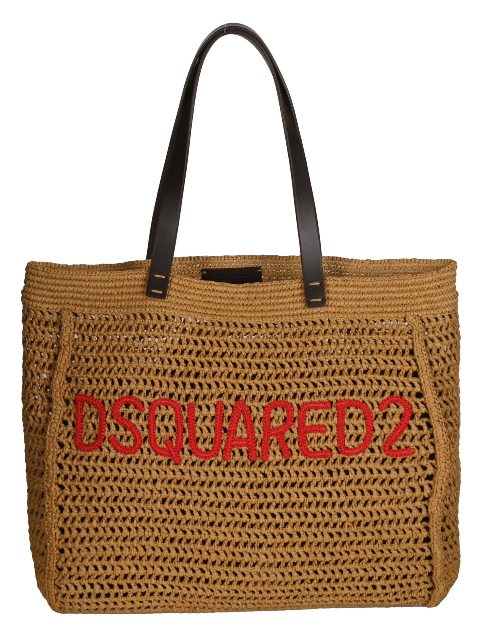 Dsquared2 Logo Embroidered Woven Tote