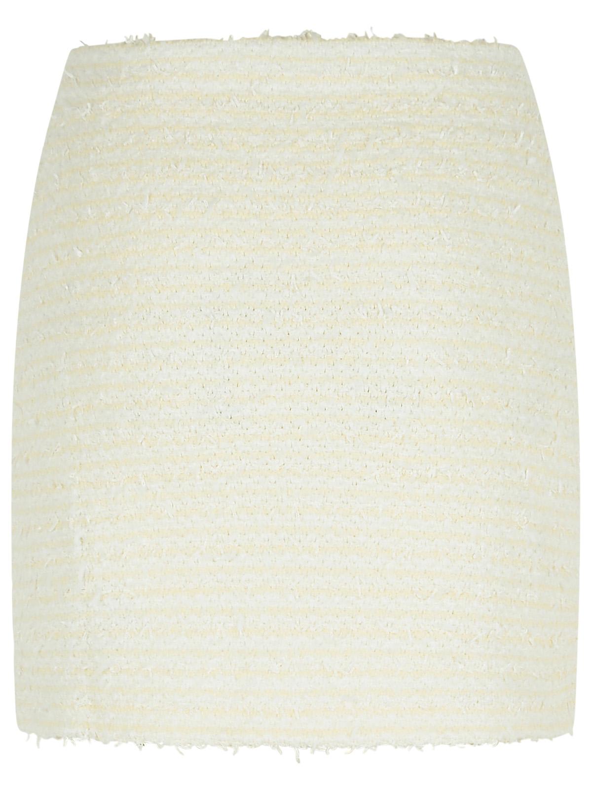 Self-portrait Textured Beige Skirt With Decorative Pockets In Neutral