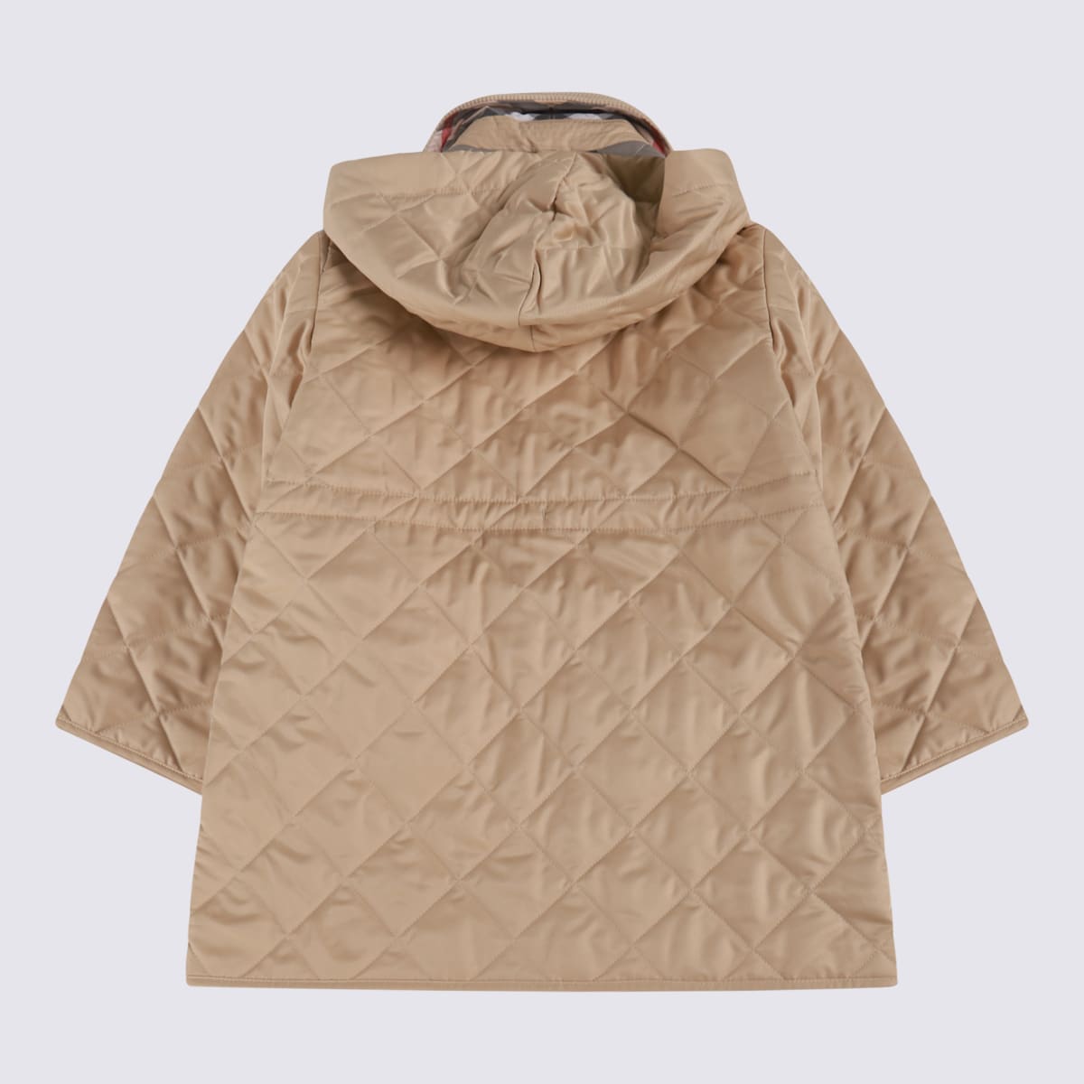 Shop Burberry Beige Down Jacket In Pale Stone
