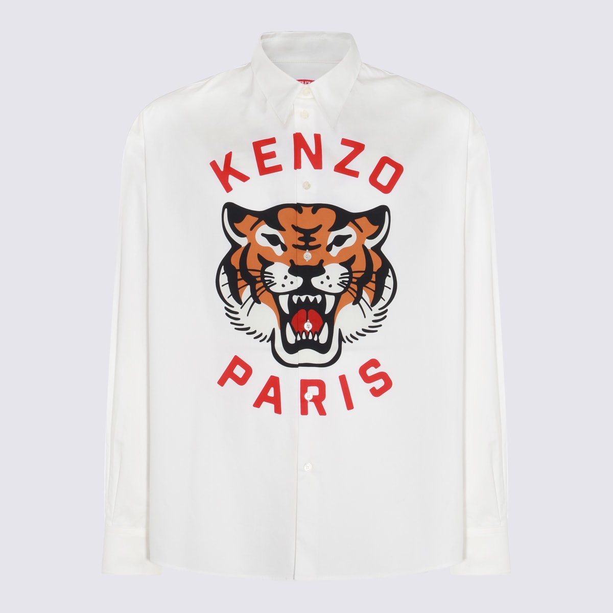 Shop Kenzo White Multicolour Cotton Shirt