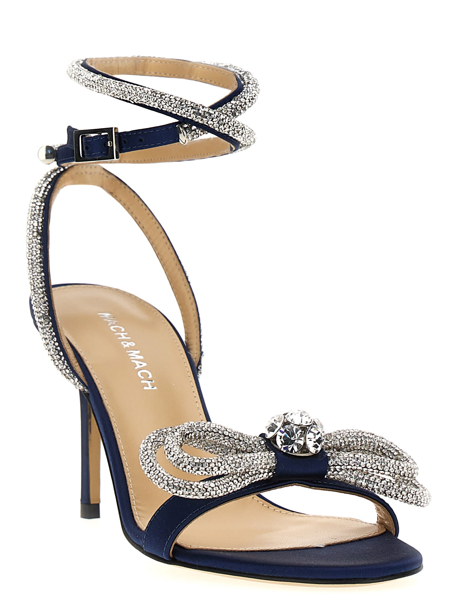 Shop Mach &amp; Mach Double Bow Sandals In Blue