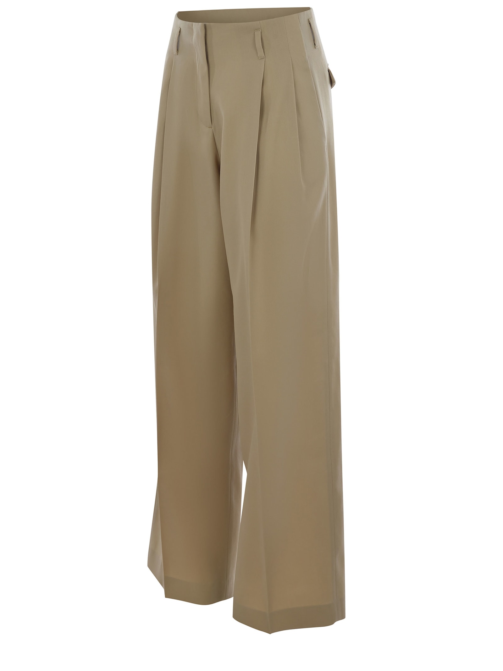 Shop Golden Goose Trousers  Made Of Gabardine In Beige