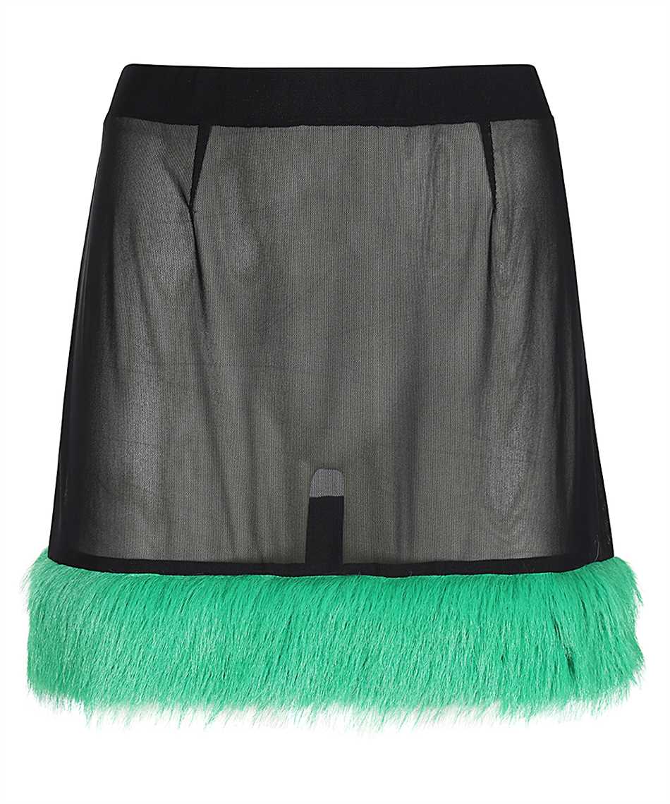 Heron Preston Faux-fur Straight Skirt In Black