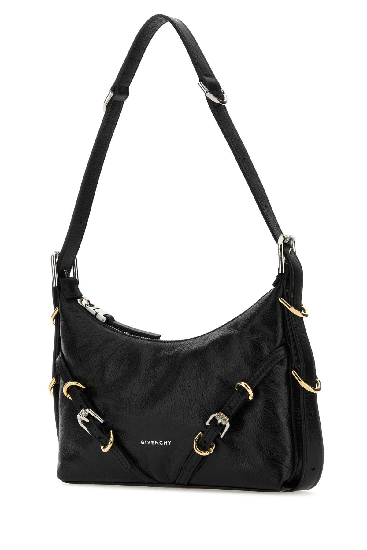 Shop Givenchy Black Leather Mini Voyou Shoulder Bag