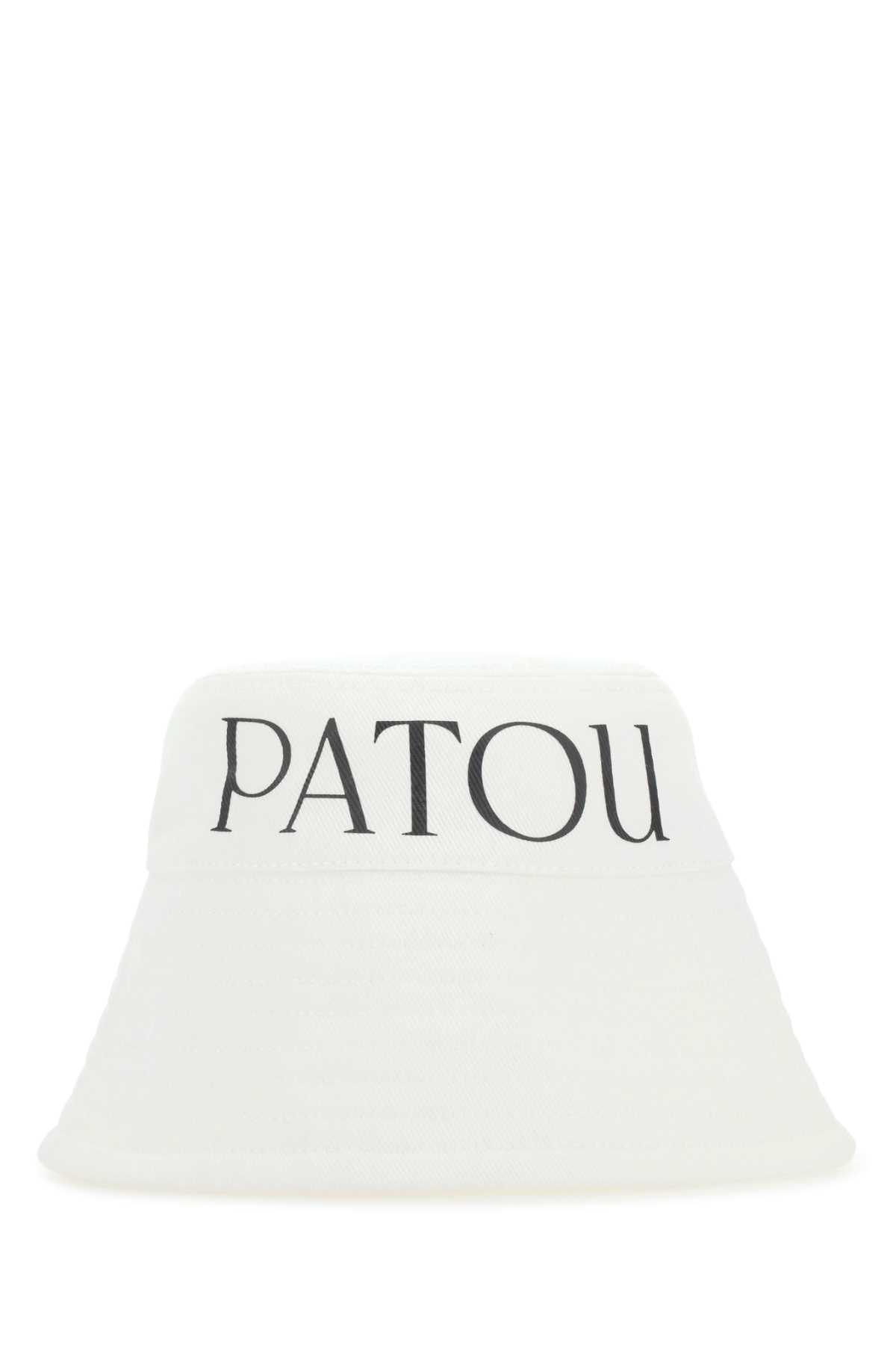 Shop Patou White Canvas Hat In 001w