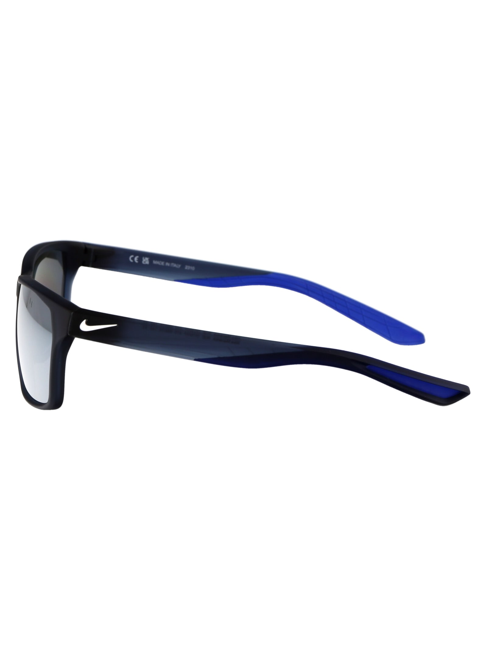 Nike Maverick Rge Rectangle-frame Sunglasses In 410 Midnight Navy/white Bleu/blanc