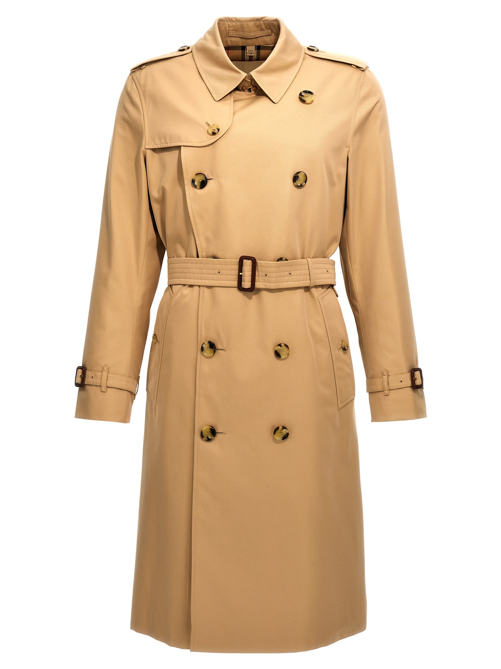 Shop Burberry Kensington Trench Coat In Beige