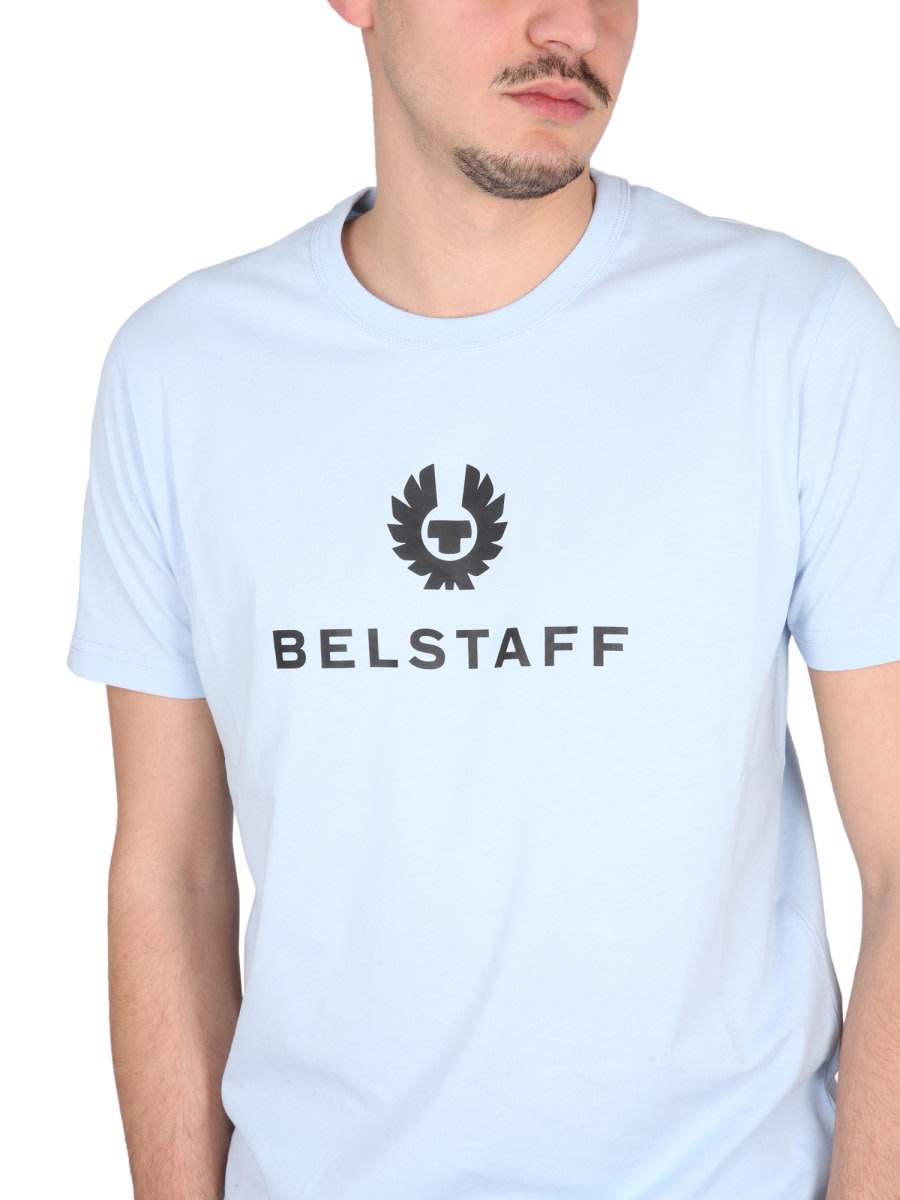 Belstaff Men T-shirt Girocollo In Baby Blue