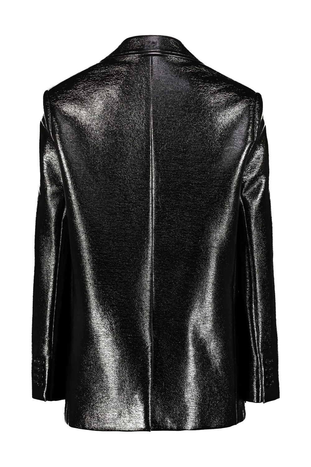 Shop Courrèges Strap Vinyl Tailored Jacket In Black