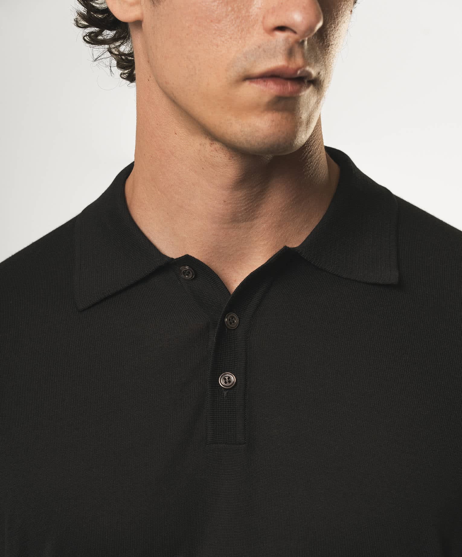 Larusmiani Ischia Polo Sweater In Black