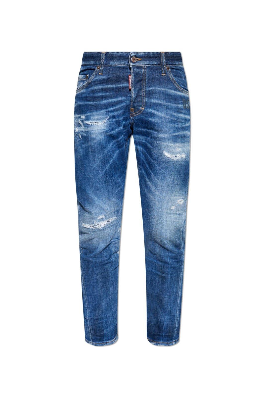 Shop Dsquared2 Sexy Twist Distressed Jeans In Denim