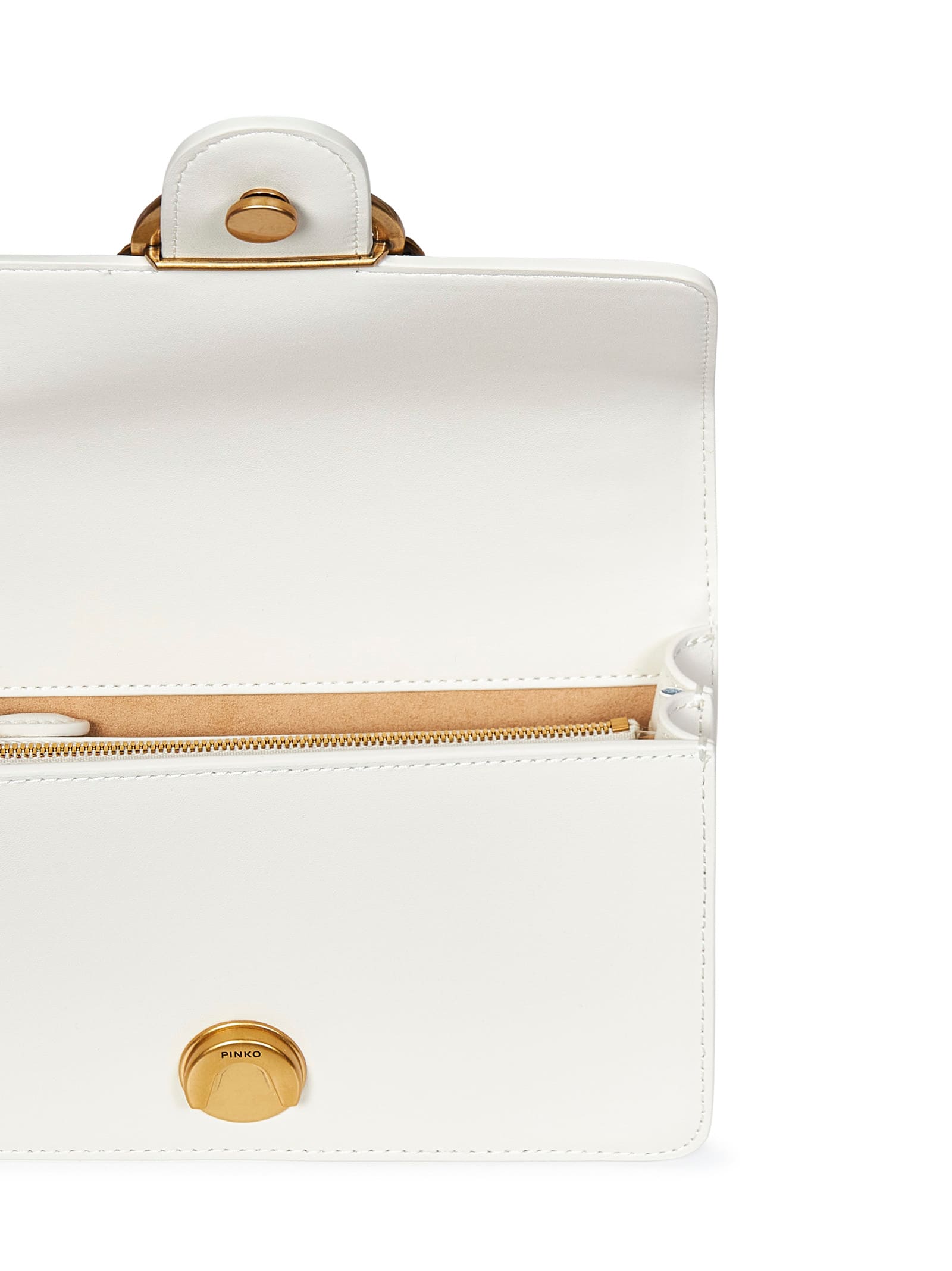 Shop Pinko Mini Love Bag One Shoulder Bag In White