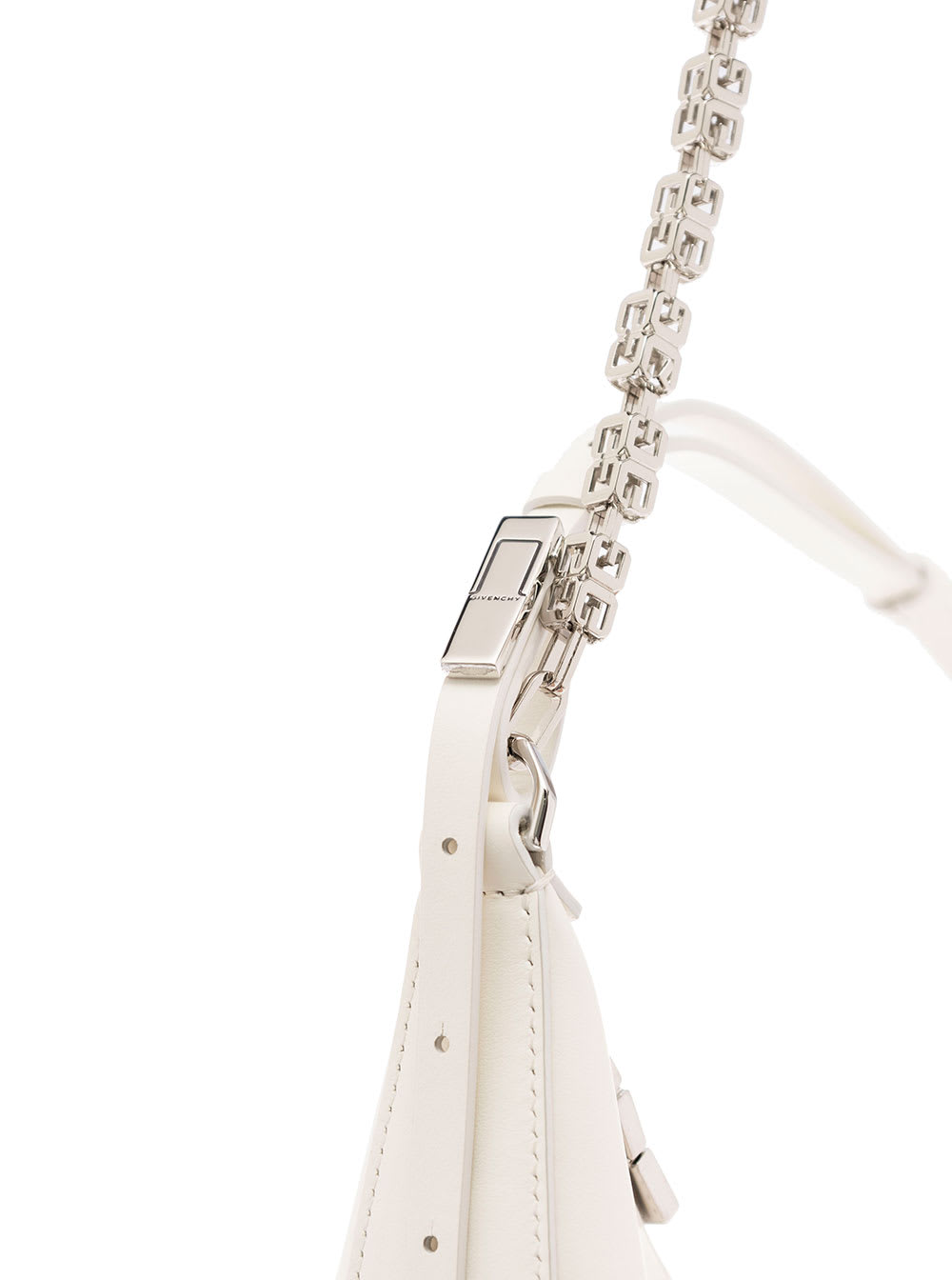 Shop Givenchy Moon Cut Out White Shoulder Bag With 4g Detail In Leather Woman