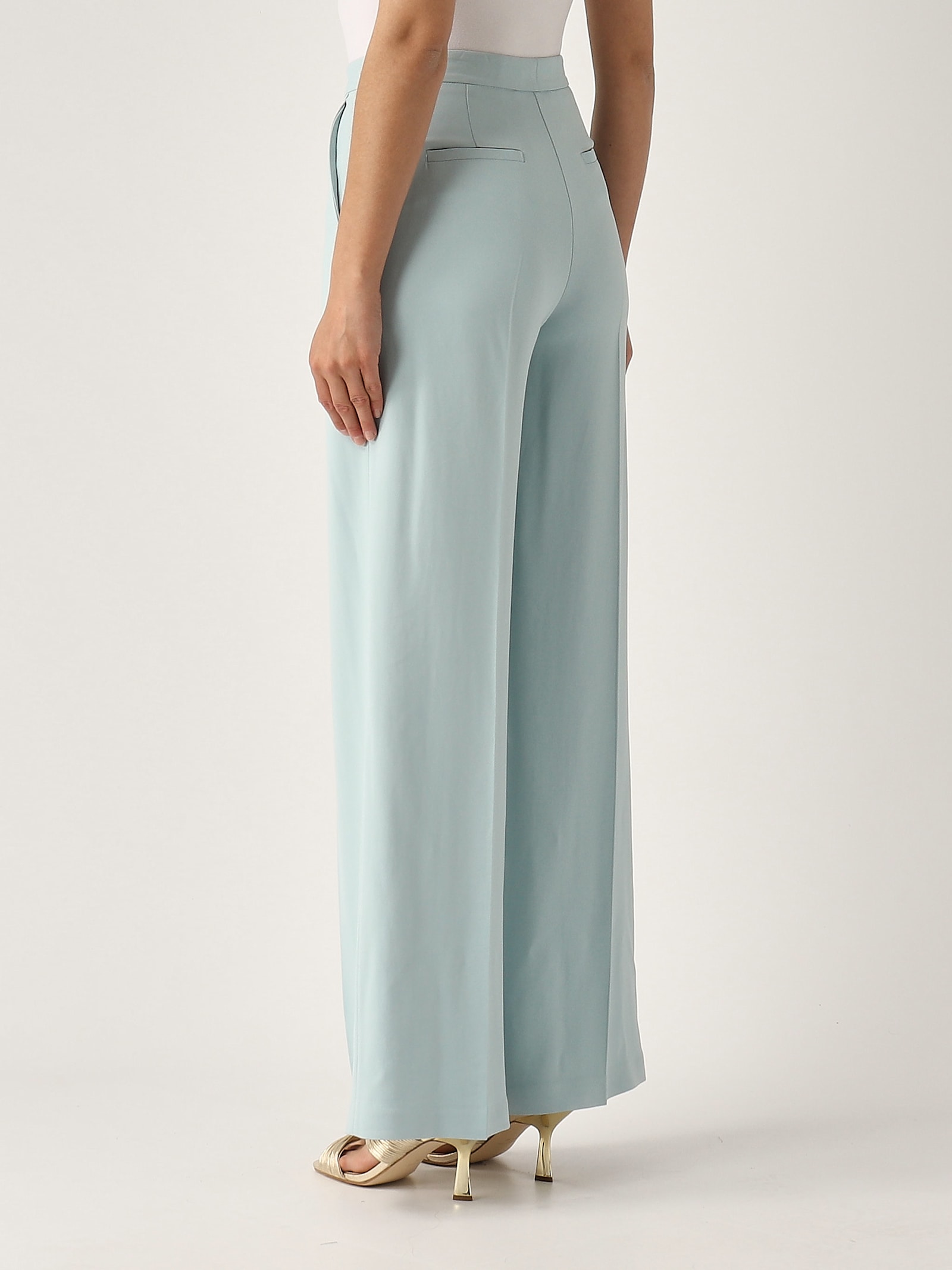 Pinko Pergamino Pantalone Trousers In Celeste