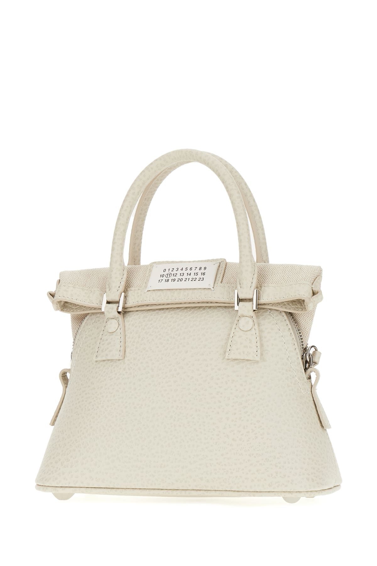 Shop Maison Margiela Ivory Leather Micro 5ac Classique Handbag In H9677