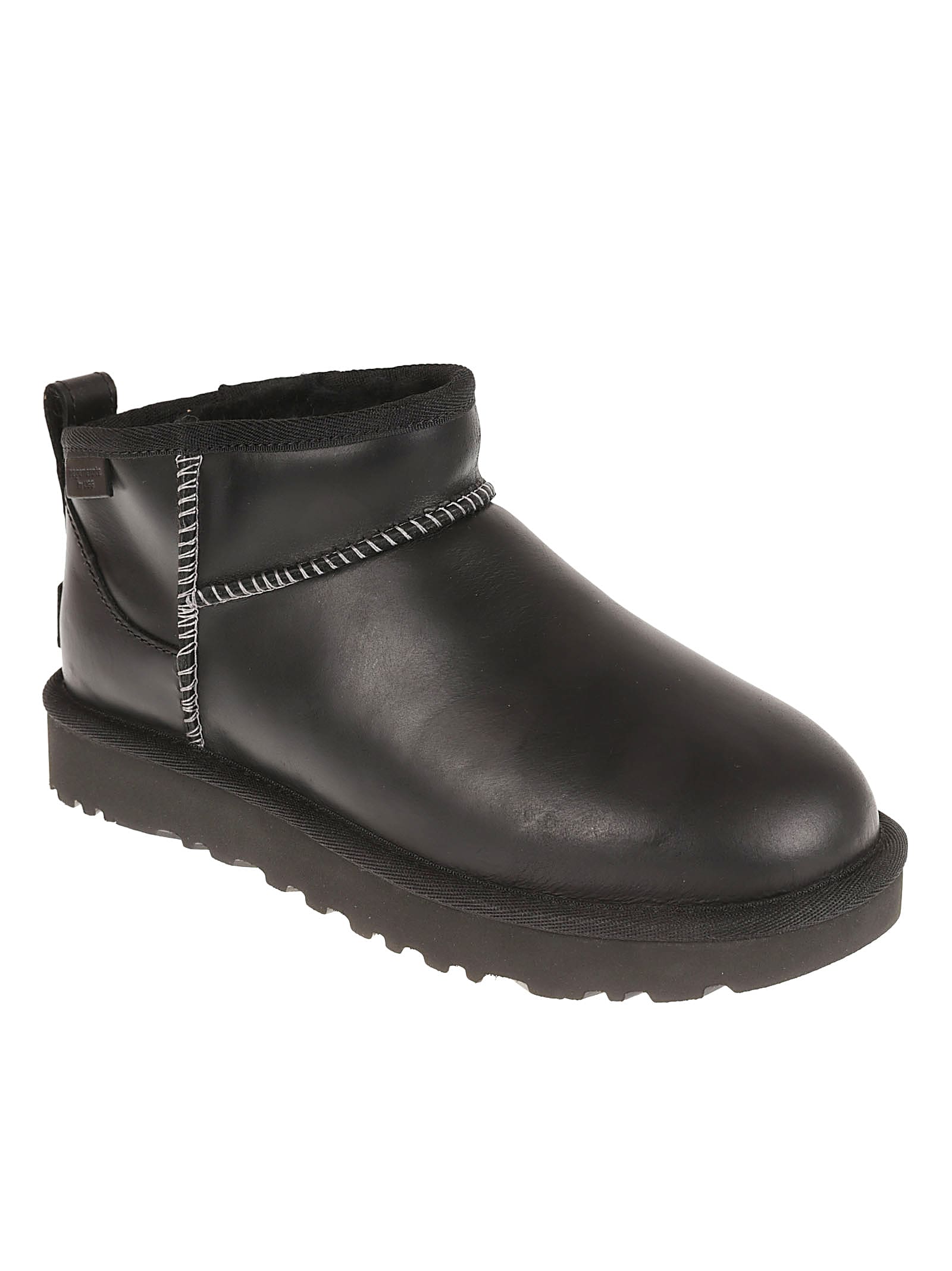 Shop Ugg Ultra Mini Leather Boots In Black