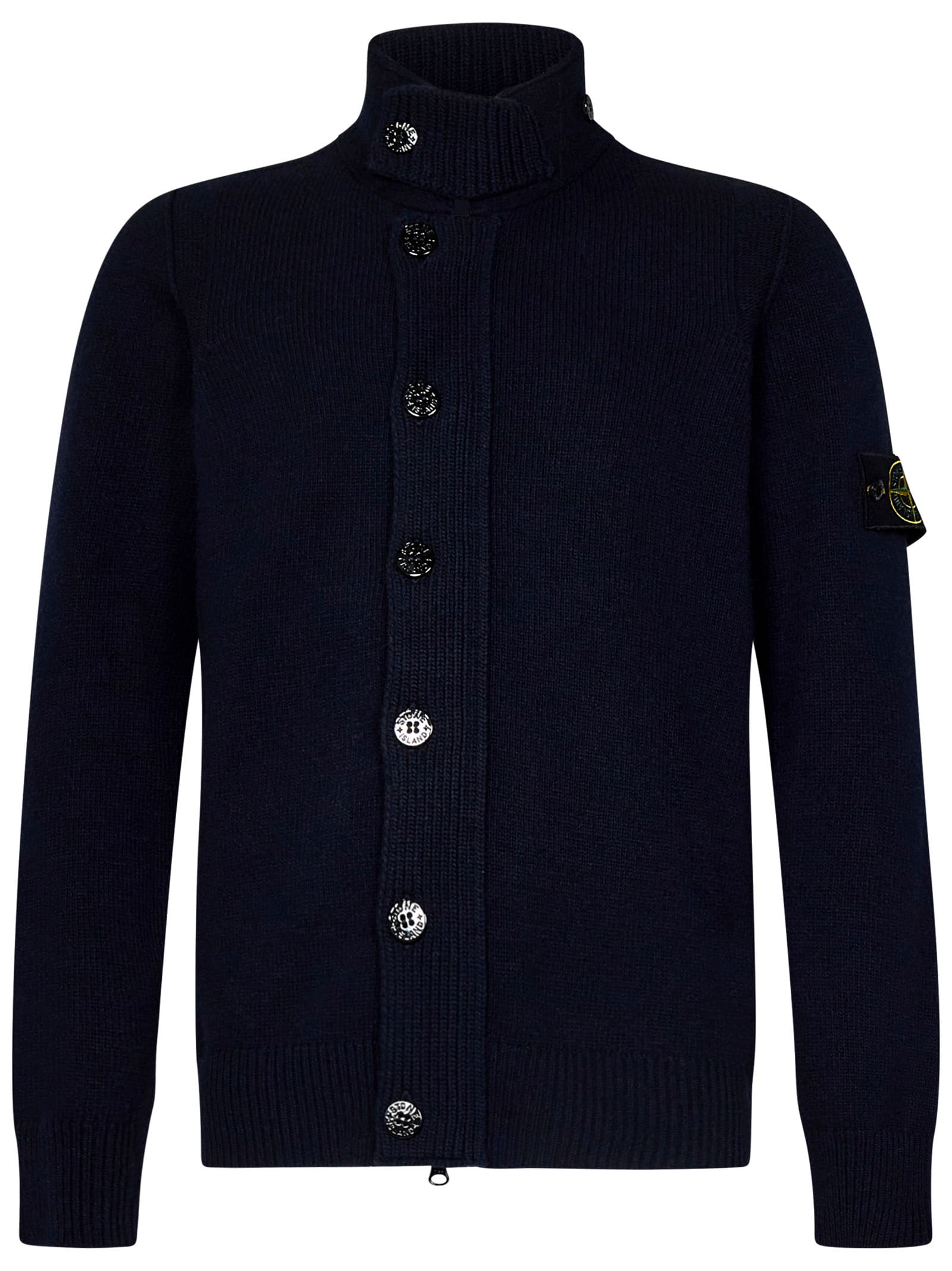 Shop Stone Island Cardigan In Blue