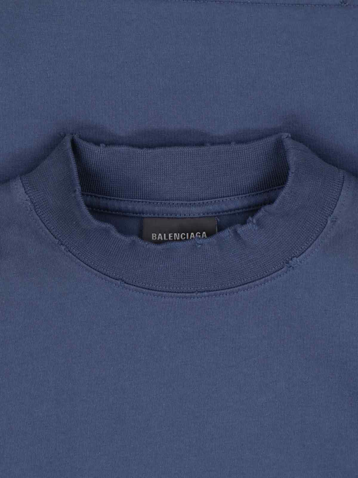 Shop Balenciaga Crypto Printed T-shirt In Blue