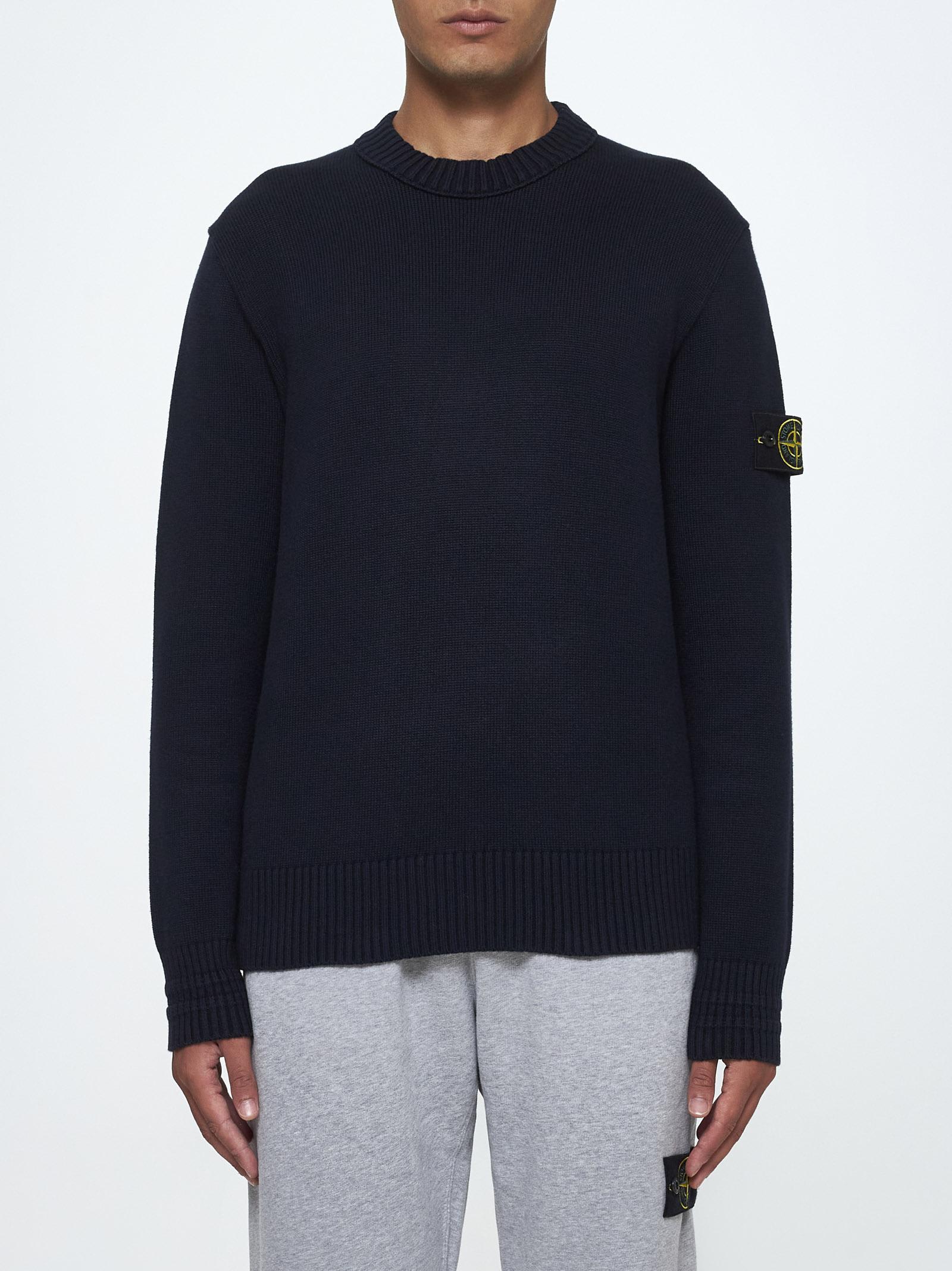 Shop Stone Island Cotton-blend Sweater In Blue