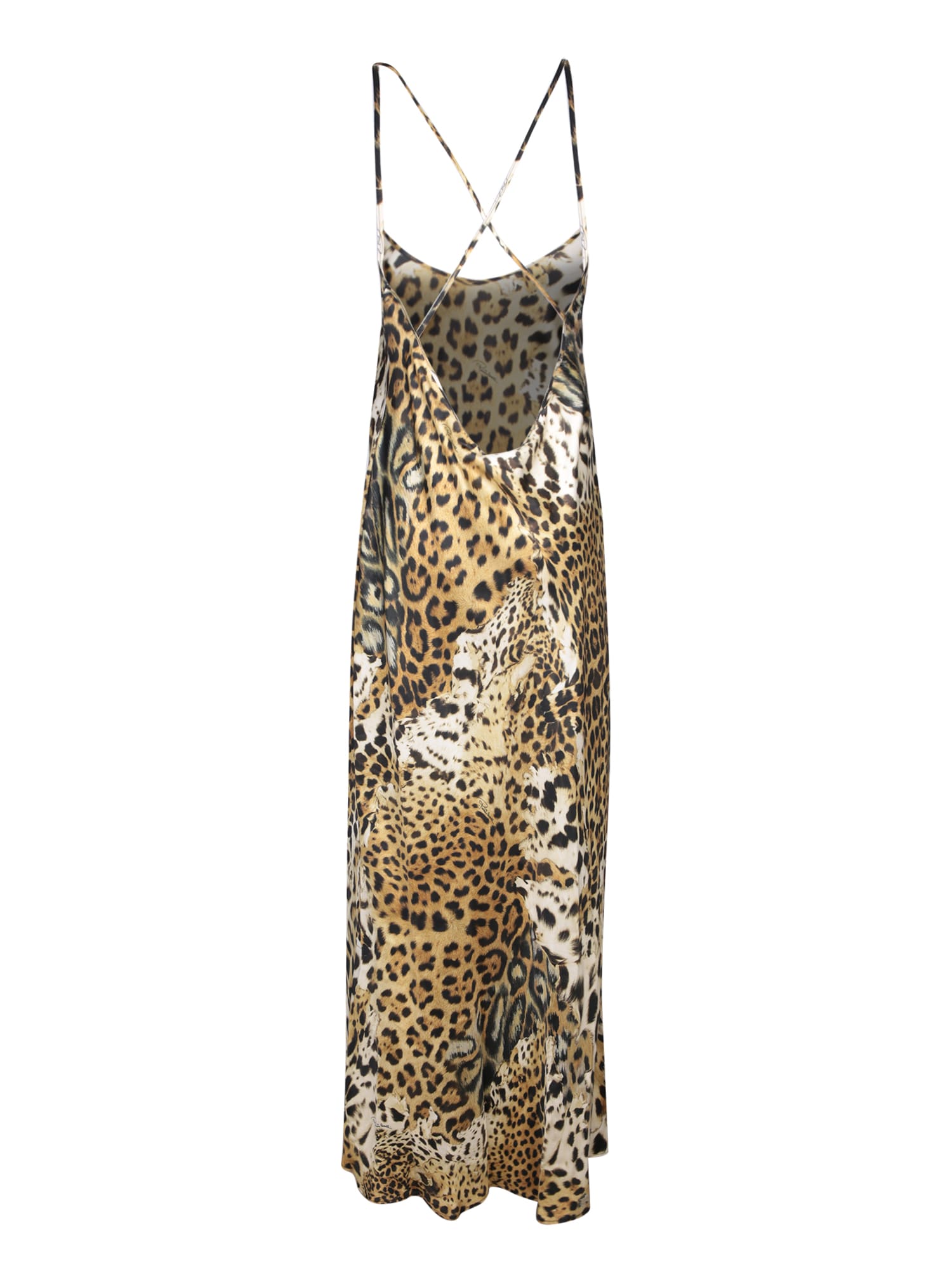 Shop Roberto Cavalli Jaguar Skin Print Dress In Beige