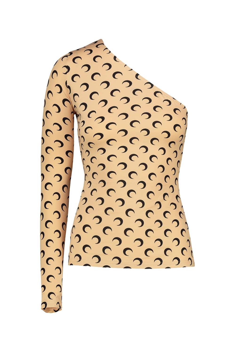 Marine Serre Moon Jersey Asymmetric Top In Brown