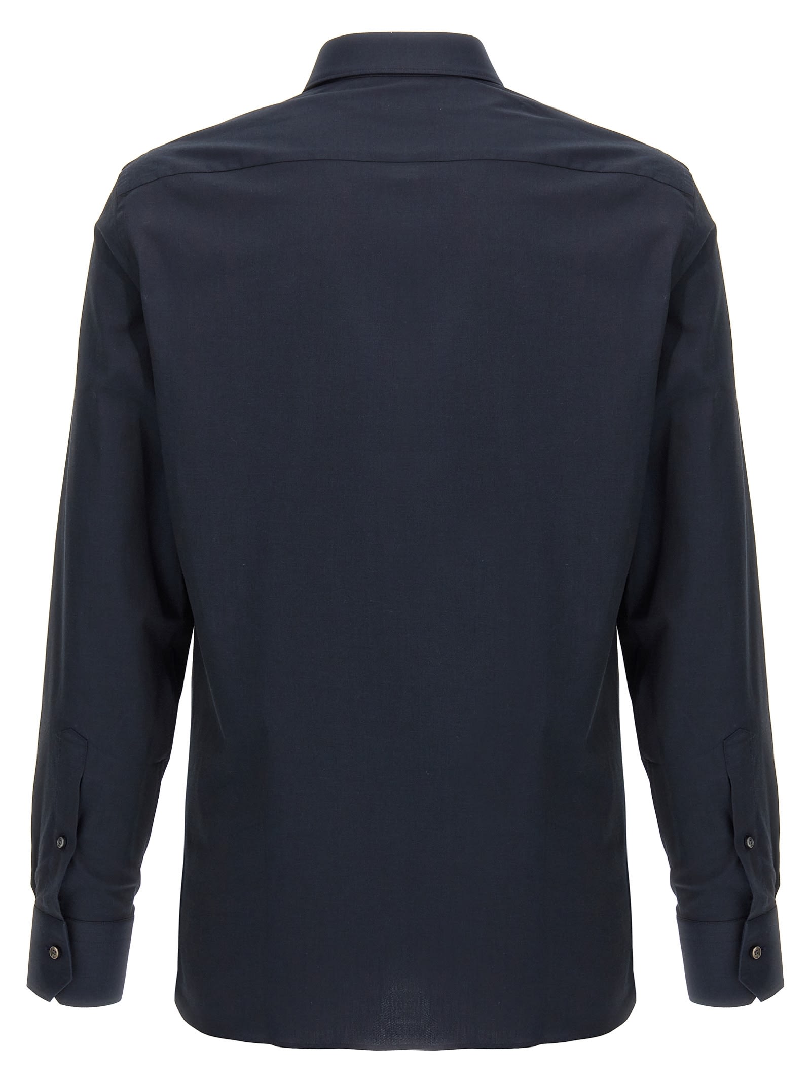 Shop Zegna Poplin Shirt In Blue