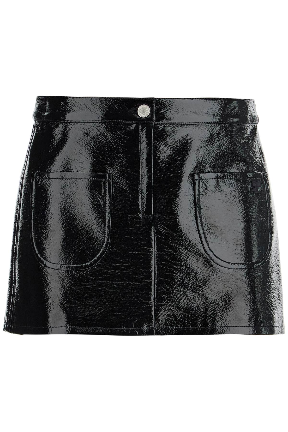 Courrèges Mini Skirt With Pockets In Black (black)