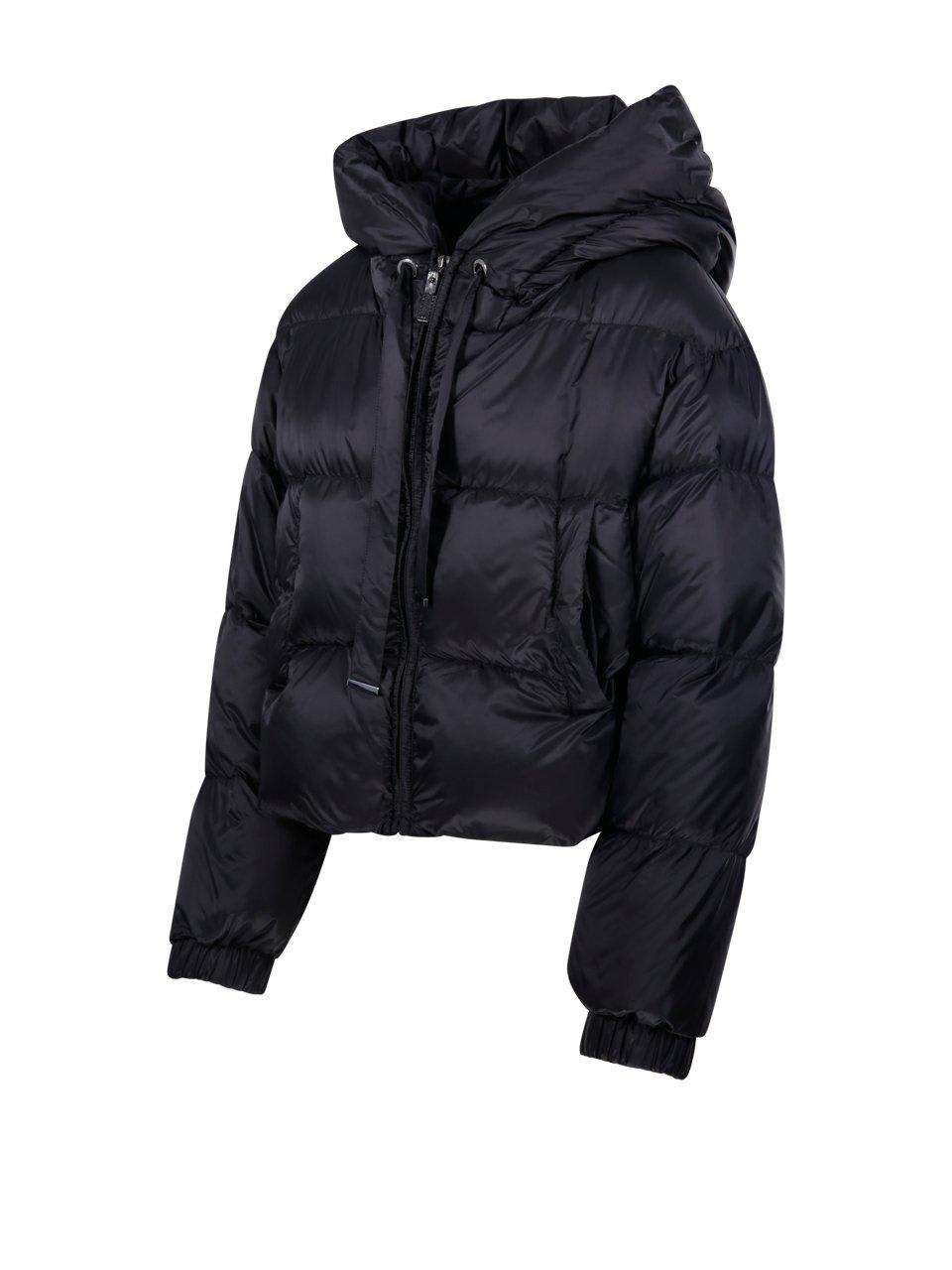 Shop Max Mara The Cube Hooded Padded Coat In Black