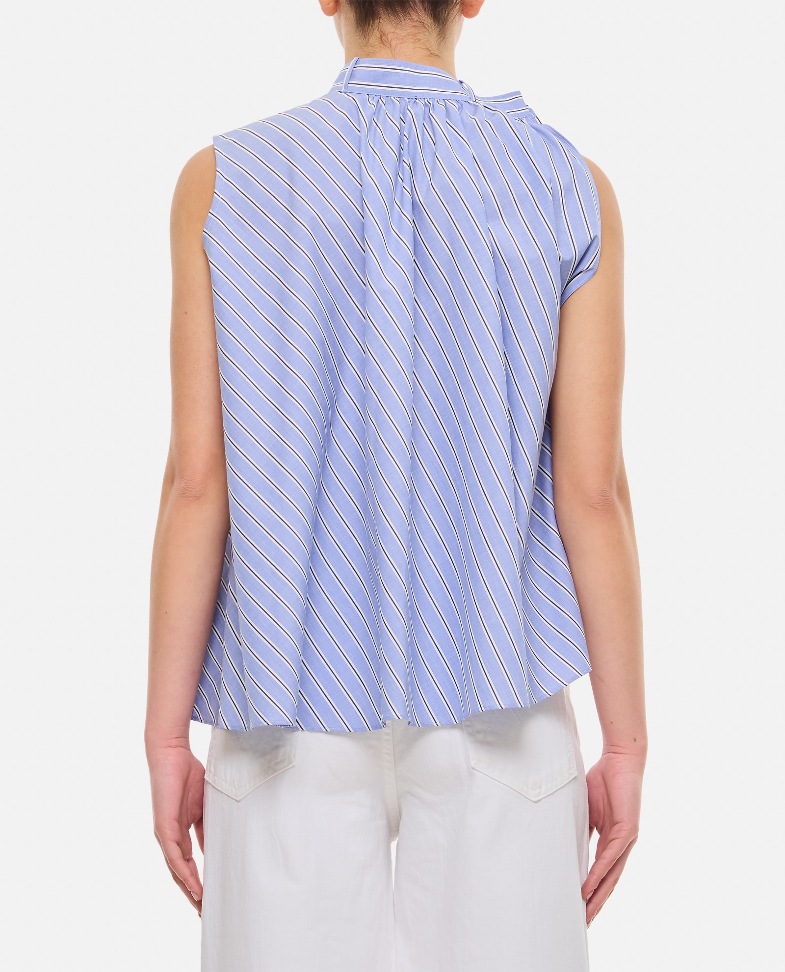 Shop Sacai Cotton Poplin Shirt In Clear Blue