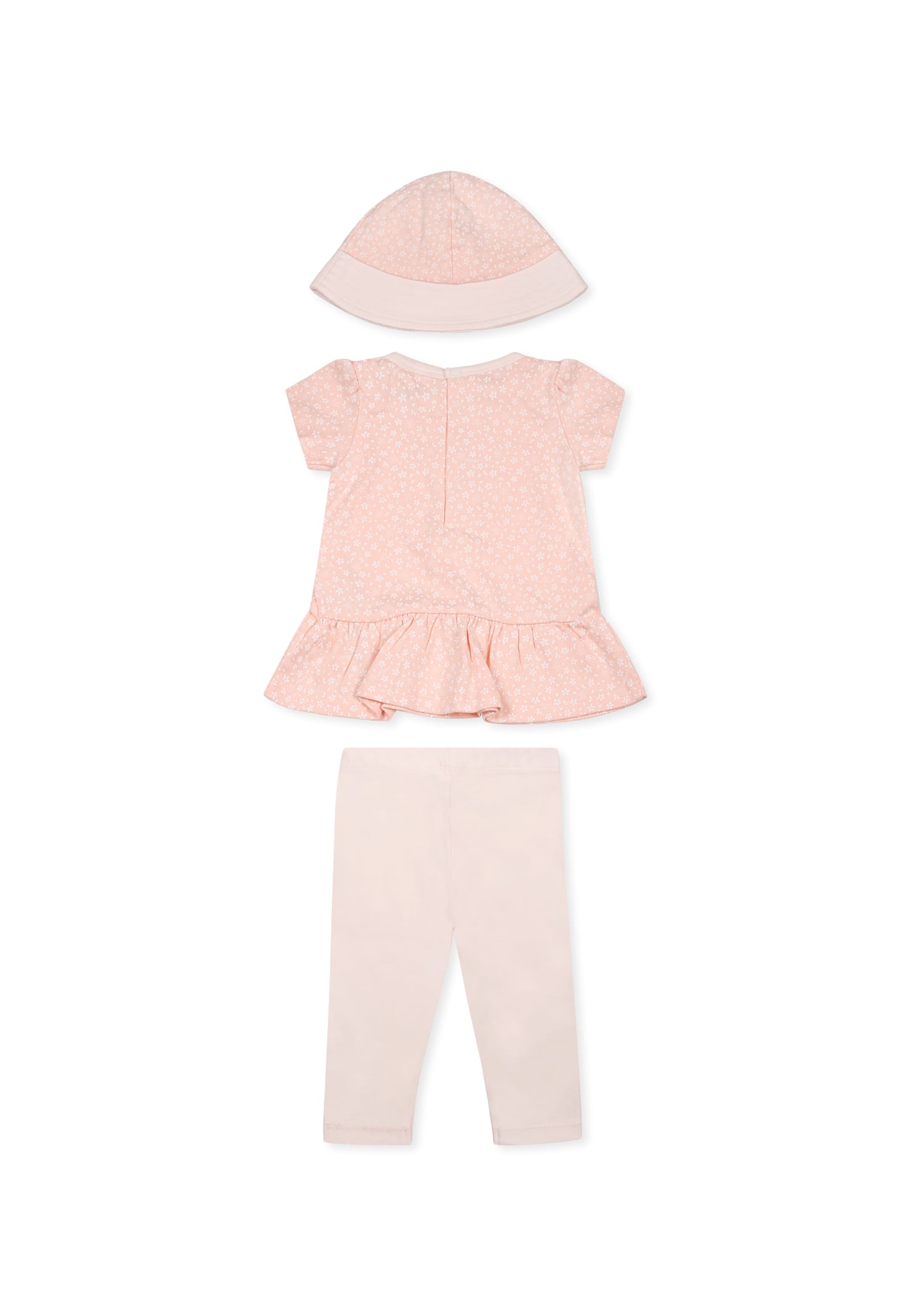 Kenzo Pink Birth Set For Baby Girl With Floral Print In Pink