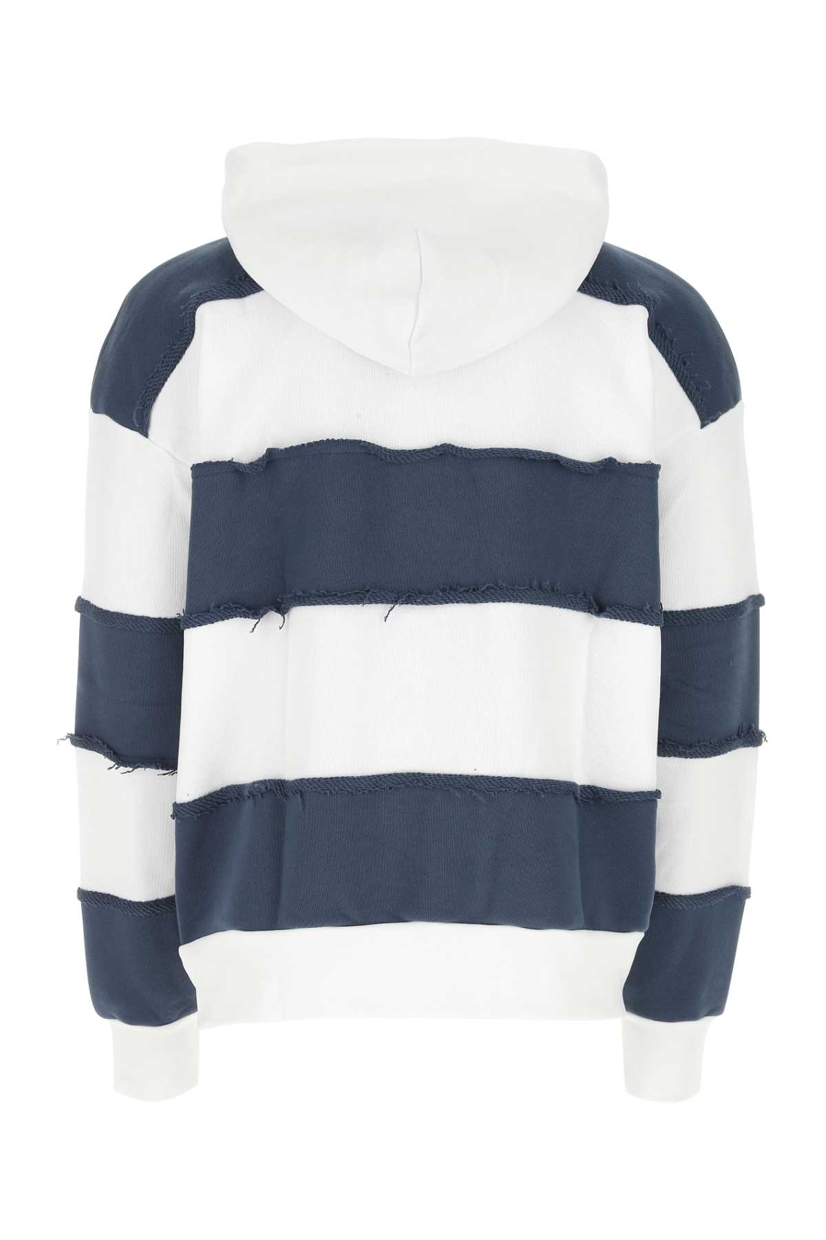 Shop Botter Two-tone Cotton Oversize Sweatshirt In Whitenavy