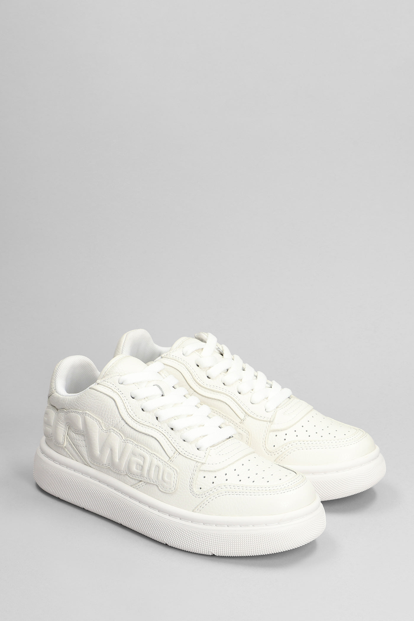 Shop Alexander Wang Sneakers In White Leather